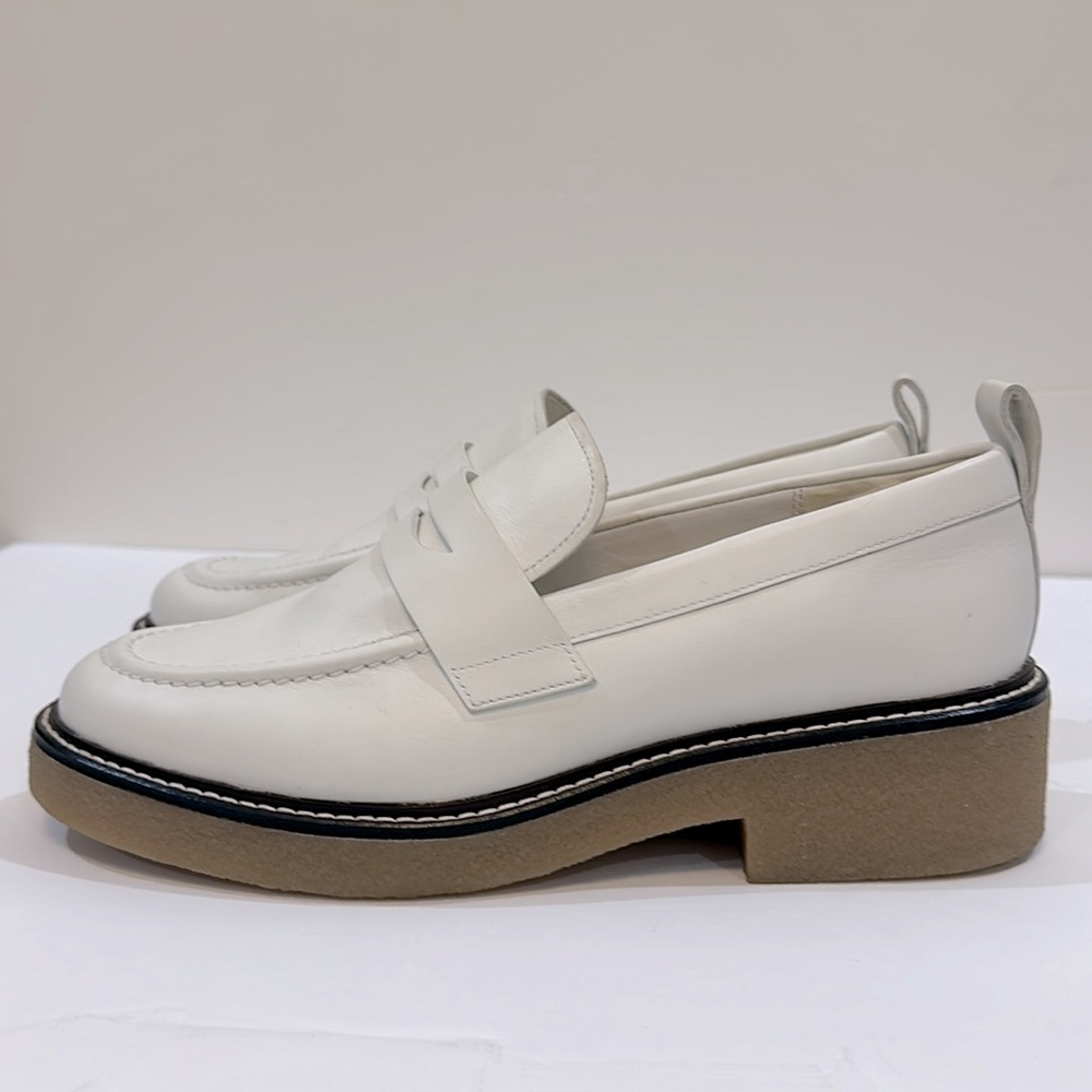 EVERLANE The Gum Sole Penny Loafer in White 11 New Womens Platform Shoes